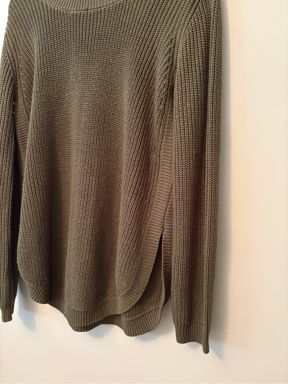 Jack by BB Dakota Green Ribbed High-Low Pullover Sweater Large - Picture 2 of 5